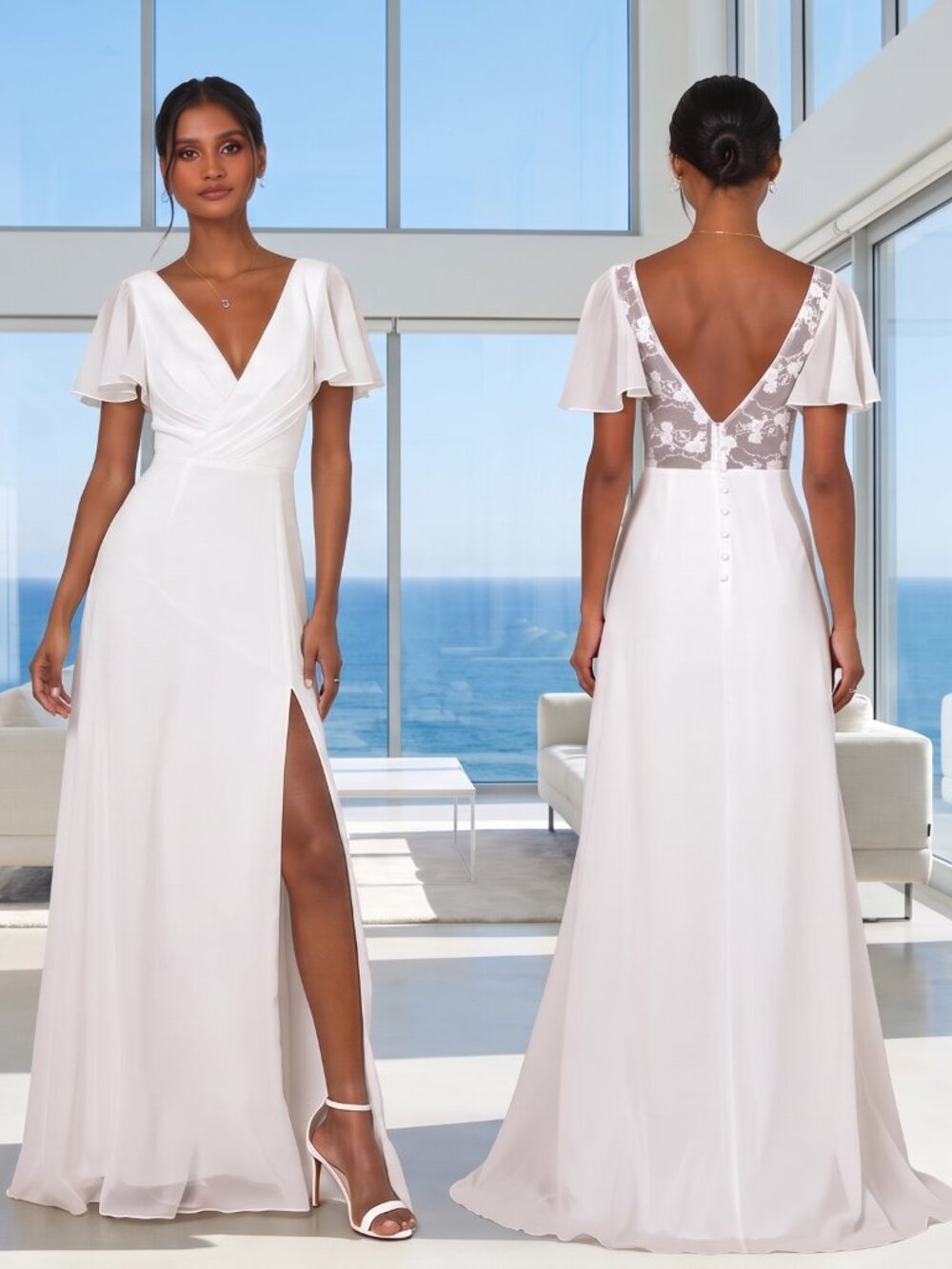 NEW! LULUS Beautiful Perfection wedding event dress gown lace back XL